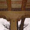 Hand carved corbels and beams.
Home built by Charlie Mallory.
